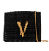 Crystal Studded Chain Clutch, front view